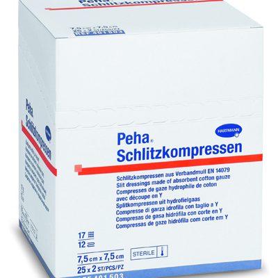 Peha Schlitzkompressen, 7,5 x 7,5 cm, 25 x 2 St.